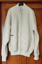 Schott NYC Cream Fleece.Bomber.Pockets.Zip.Elasticated knitted waist,collar.L.48