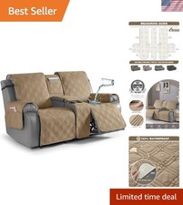 Waterproof Loveseat Recliner Cover with Center Console for 2 Seater Pets Kids