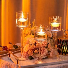 Set of 3 Tall Glass Large