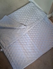  Silver Quilted Bed Throw