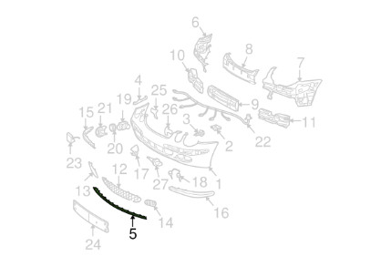 W211 front bumper - front,