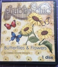 Debbi Moore Shabby Chic Butterflies and Flowers cd rom