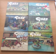 GILES CARTOON BOOK BUNDLE,  DAILY EXPRESS,  1970 - 1975,  IN GOOD CONDITION