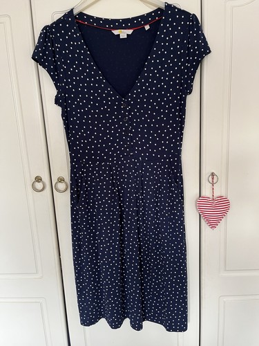 Navy blue polka dot dress - navy,
