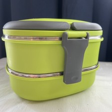  2pcs Portable Double Layer Stainless Steel Thermal Insulation Lunch Box Food 