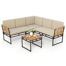 4 Piece L-Shaped Outdoor Sofa