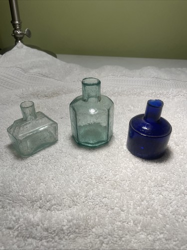 Lot antique ink bottles - antique,