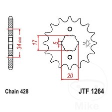 JT Front Sprocket 15 Tooth 428