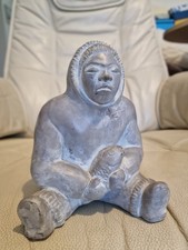 Old Eskimo Carving / Casting Statue  Canada… beautiful display piece