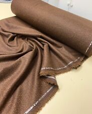 BOUCLE Wool blend plain suiting dress fabric 60" wide brown tailoring material