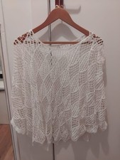 White mesh cotton crochet