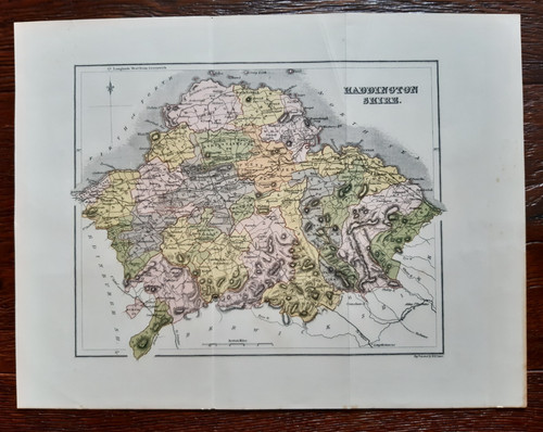 Antique map haddington - map, of