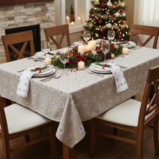 Snowflakes Table Cloth Cotton