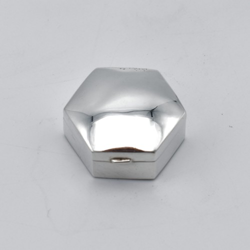 Vintage solid silver hexagonal - silver,