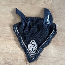 Brillare black  fly veil with diamanté trim, size full equestrian riding tack 