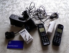 BT 1100 Twin Cordless DECT Phones + 2 BT/EE Home Phone Adapters
