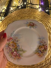 3x Royal Windsor Bone China Floral Side Plates