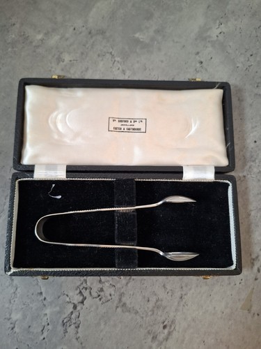 Silver plated sugar tongs - silver,