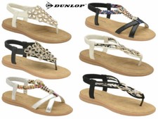 Ladies Dunlop Sandals Summer Embellished Beach Holiday Strappy Comfort Flat Shoe