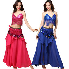 Belly Dance Costume Set Tassels Top Skirt Hip Scarf Carnival Costume Dance Wear