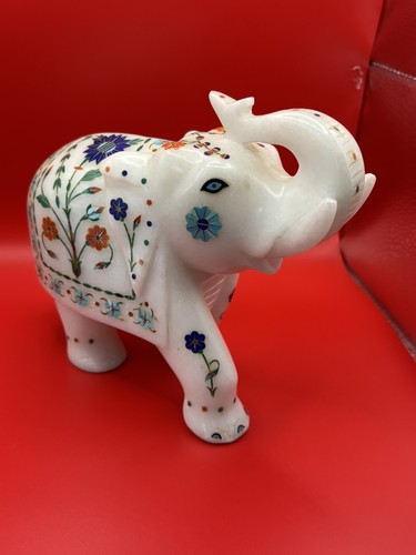 Vtg white marble - vtg, elephant