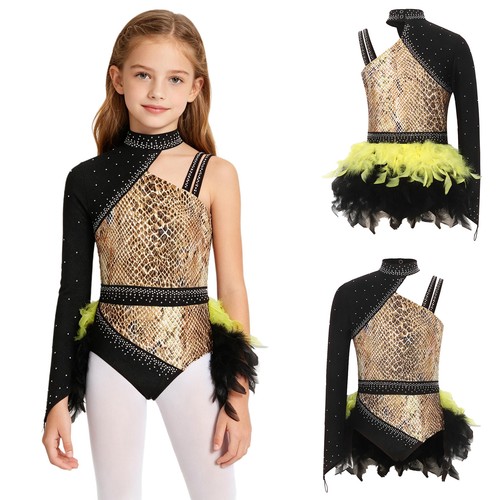 Girls printed dance leotard - girls,