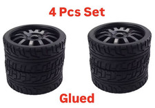 4Pcs RC Car Rubber Tyres Wheels 17mm for Redcat HSP HPI Hobao 1/8 On-road Car