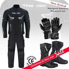 Motorcycle Suits Men Motorbike Clothing Racing Waterproof Suit Leather Boots UK