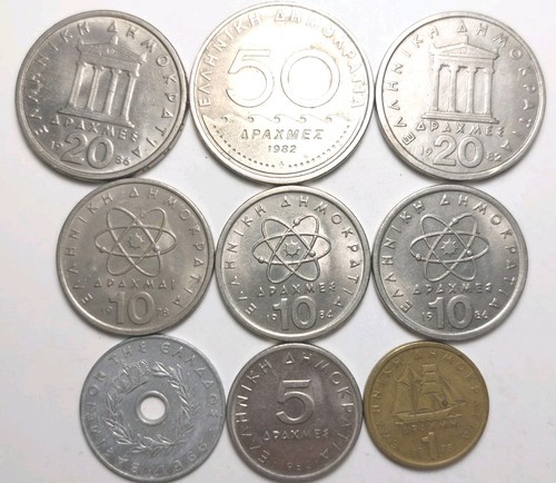 Greece coins 1966 1986 - greece,