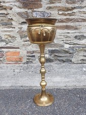 Vintage brass planter jardiniere plant pot stand