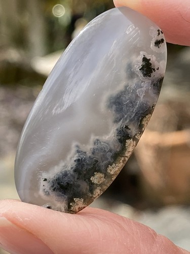 Moss agate cabochon oval - oval, aaa