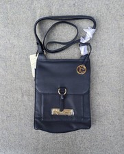 Pure Luxuries "Naomi" navy genuine leather crossbody or shoulder bag. 25x19x6cm.