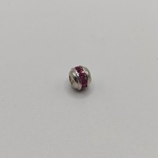 Genuine Truth PK Pink Stone Bead Charm Silver 925