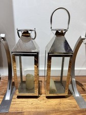 2 Large modern metal Lanterns