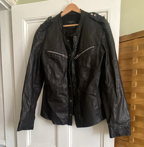 Allsaints black leather - black,
