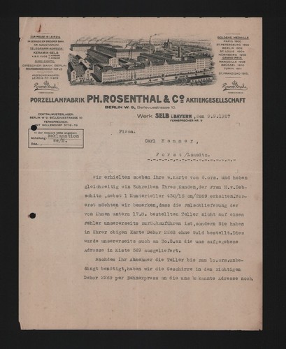 Selb letter 1927 ph - letter, 1927,