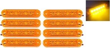 8x 12V 24V 6 LED Amber Orange