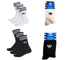 Adidas Mens Women Socks 3 Stripes Crew Socks Sports Gym Trainers Casual