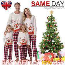 UK Family Matching Christmas Pyjamas Adult Kids Xmas Nightwear Pjs Set Reindeer
