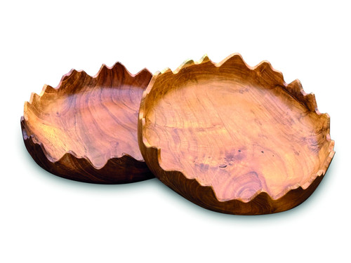 Driftwood crown bowl 28cm teak - crown,