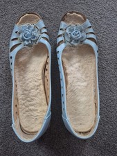 Ladies Boulevard Flat Pale Blue Shoes, Size 5 , Worn Once Only VGC