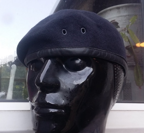 Beret wool knitted with - rn,
