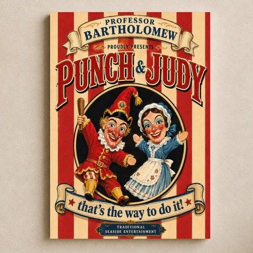 Punch and judy seaside retro - judy,
