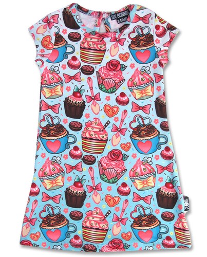 Six bunnies blue ombre cupcake - blue,