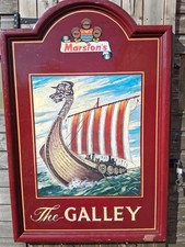 Pub Sign The Galley Huge. Viking  Mancave, Bar Breweriana original painting