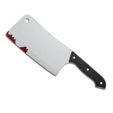 Bloody Cleaver Knife Realistic Kitchen Fake Butcher Prop Halloween Fancy Dress