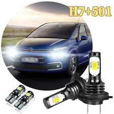 For Peugeot 306 H7 501 55w white 6000K Low/Side LED Headlight Headlamp Bulbs Set