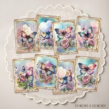Vintage Butterfly Floral Card
