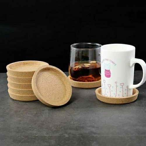 5pcs round cork coasters - round,
