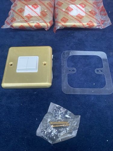 Brass double light switch - brass,